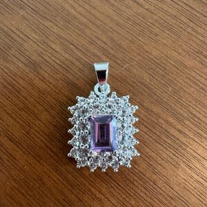 Vintage Diamond and Amethyst Pendant Necklace